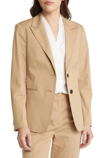 Kobi Halperin Briella Single-breasted Topstitch Blazer In Khaki