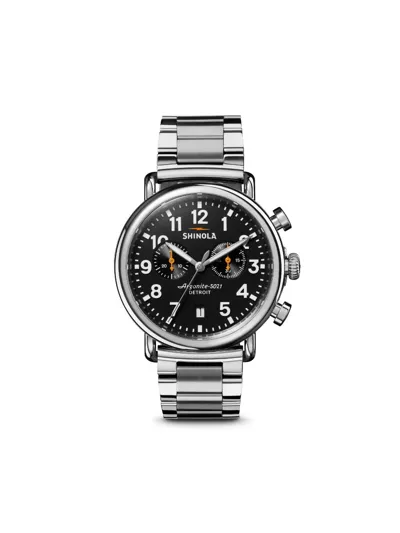 Shinola Men's Runwell 41mm 2 Eye Stainless Steel Chronograph In Black