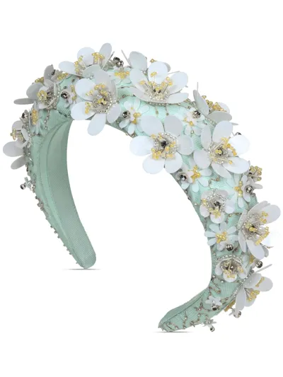 Jennifer Behr Magnolia Headband In Mint