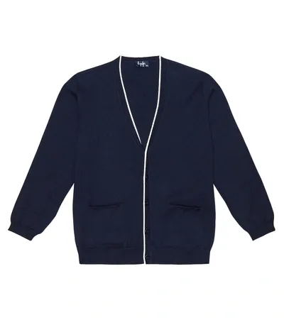 Il Gufo Kids' Cardigan Aus Baumwolle In Blue/milk