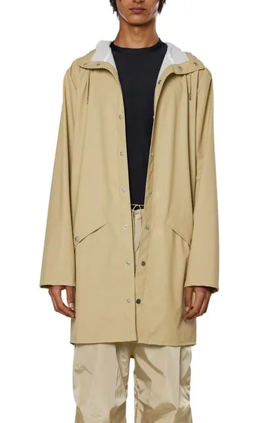 Rains Waterproof Longline Jacket In Neutrals