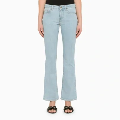 Washington Dc Light Blue Flared Jeans In Cotton