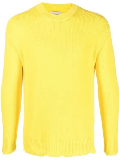 Laneus Ribbed-knit Jumper In Gold