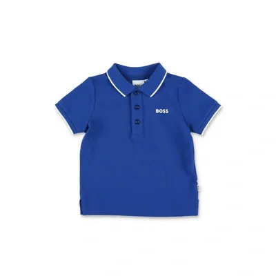 Hugo Boss Polo Blu Royal In Piquet Di Cotone Baby Boy