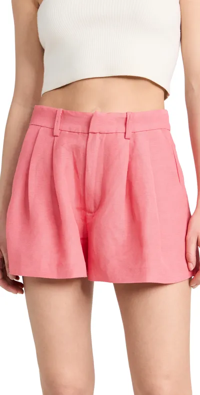 Paige Andie Linen Blend Shorts In Dusty Bubblegum