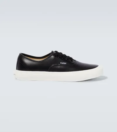 Comme Des Garçons Homme Deux Leather Sneakers In Black