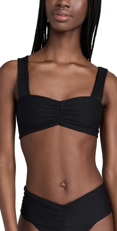 L*space Marlee Ribbed Bikini Top In Black