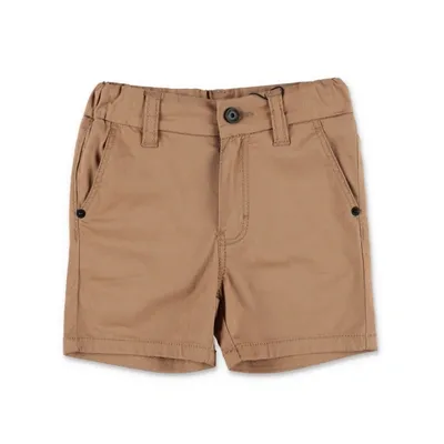 Hugo Boss Babies' Timberland Shorts Cammello In Gabardine Di Cotone In Beige