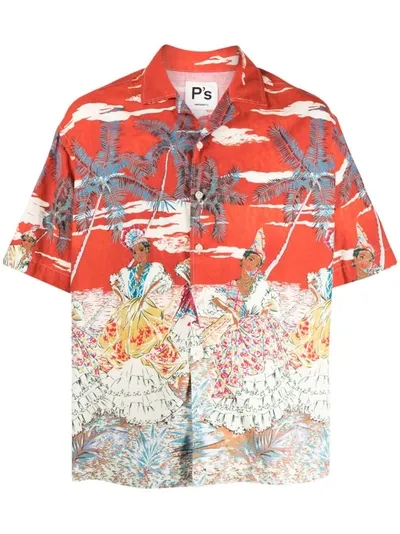 President's Graphic-print Short-sleeve Shirt In Red