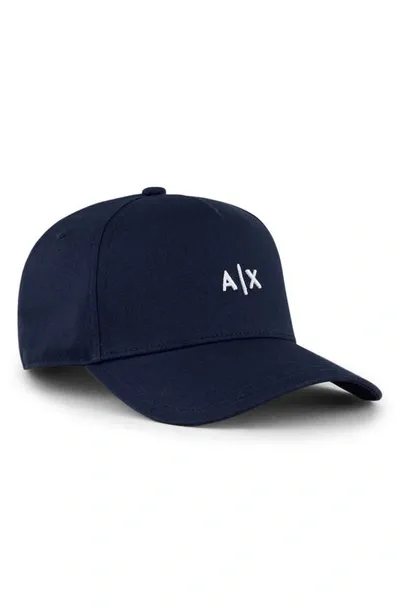 Armani Exchange Small Embroidered Logo Baseball Cap In Navy 37735