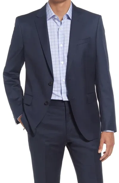 Hugo Boss Solid Wool Sport Coat In Navy