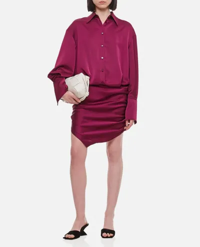 Attico Mini Hatty Dress In Burgundy