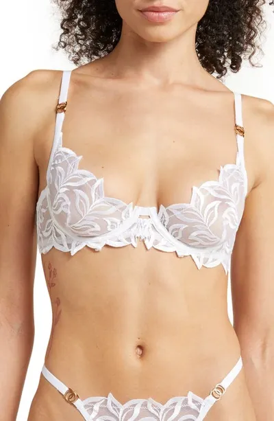 Bluebella Isadora Embroidered Mesh Underwire Bra In White