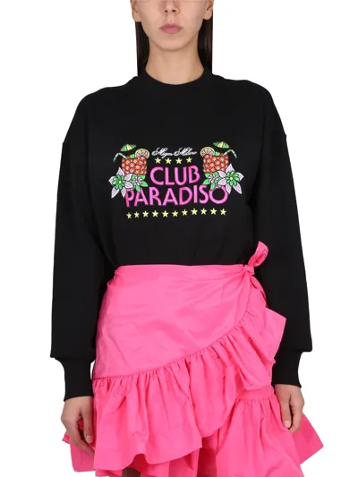 Msgm Sweatshirt With Logo In Black