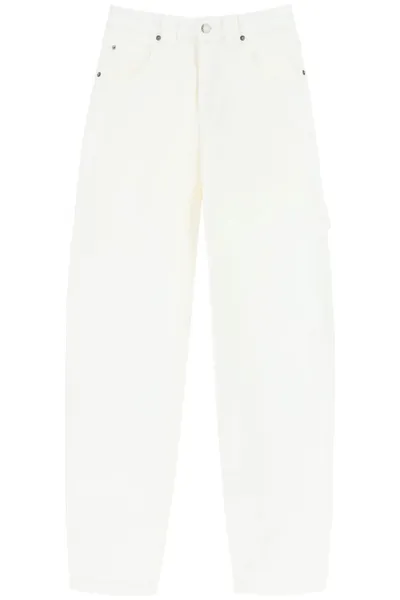 Darkpark Audrey Bow Denim Carpenter Jeans In White