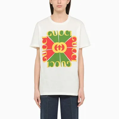 Gucci White T-shirt With Vintage  Logo