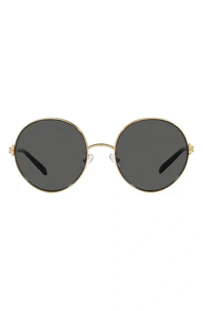 Tory Burch 54mm Round Sunglasses In Gold