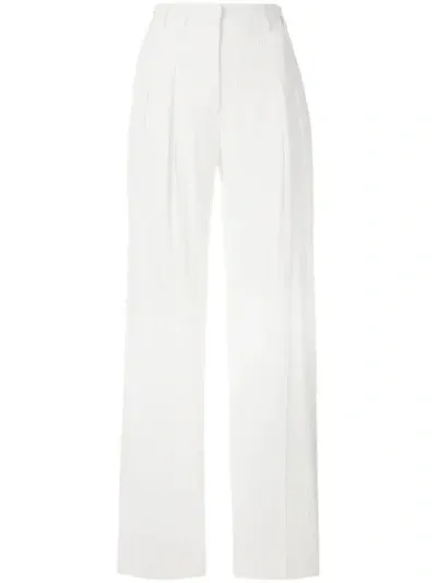 Victoria Beckham Wide Leg Trousers In White