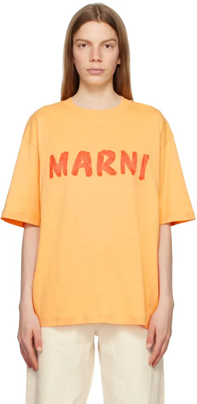 Marni T-shirt In Tangerine