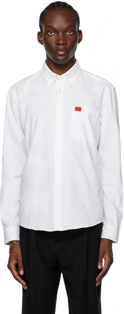 Hugo Long Sleeved Evito Shirt White