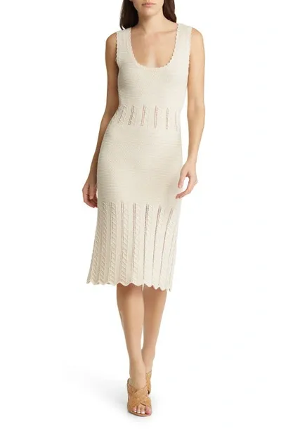 French Connection Nellis Cotton Knit Dress In Cream