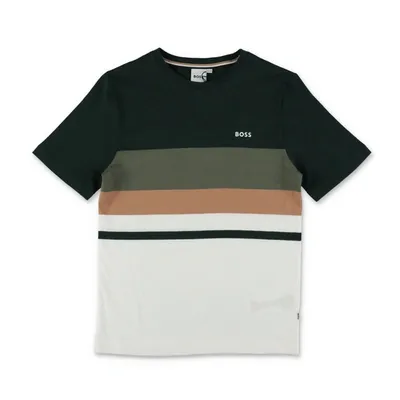 Hugo Boss Kids'  T-shirt Color Blocking In Jersey Di Cotone Bambino