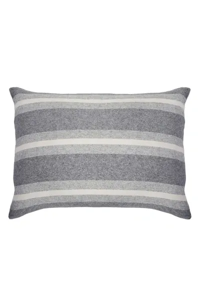 Pom Pom At Home Alpine Stripe Cotton Accent Pillow In Grey Ivory