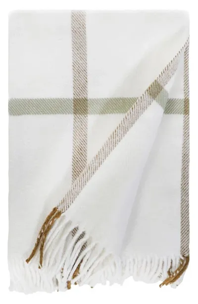 Pom Pom At Home Copenhagen Plaid Cotton Throw Blanket In White Grey