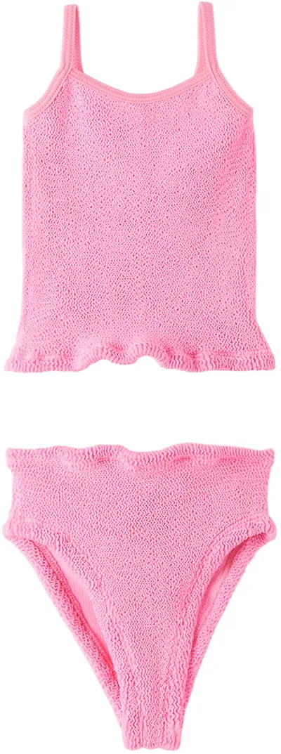 Hunza G Kids' Daphne Bikini In Bubblegum