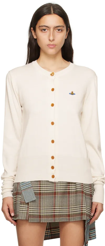 Vivienne Westwood Slash-detail Cotton Cardigan In White