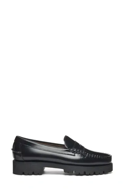 Sebago Dan Lug Waterproof Platform Loafer In Black