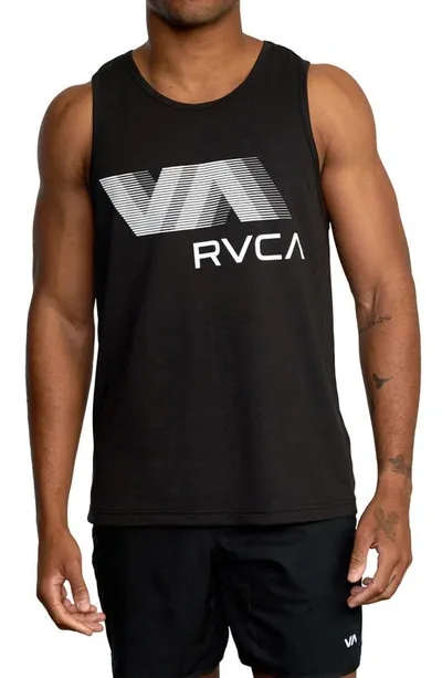 Rvca Va Blur Performance Graphic Tank In Black