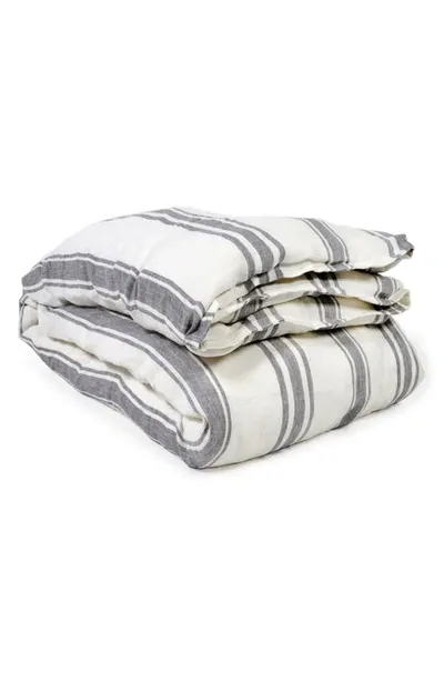 Pom Pom At Home Jackson Duvet Cover In Cream/grey