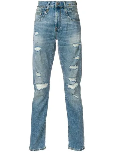 R13 Jasper Mid Rise Jeans In Blue