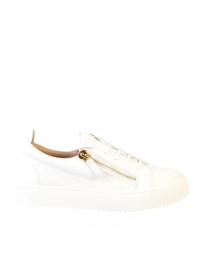 Giuseppe Zanotti Leather Sneakers In White