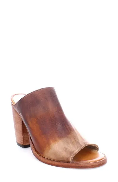 Bed Stu Clavel Peep Toe Mule In Cafe Latte Td