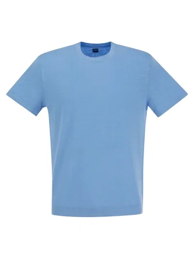 Fedeli Exreme - Linen Flex T-shirt In Blue