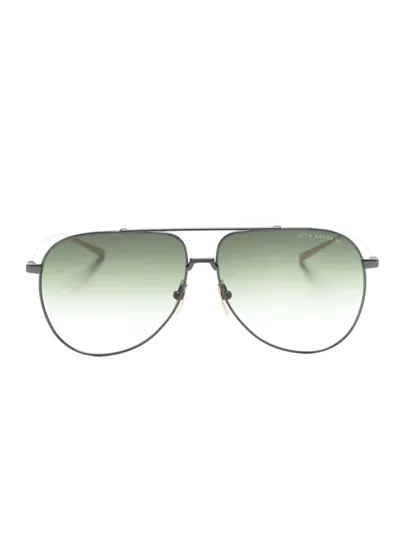 Dita Eyewear Black Aviator-style Sunglasses In Gold