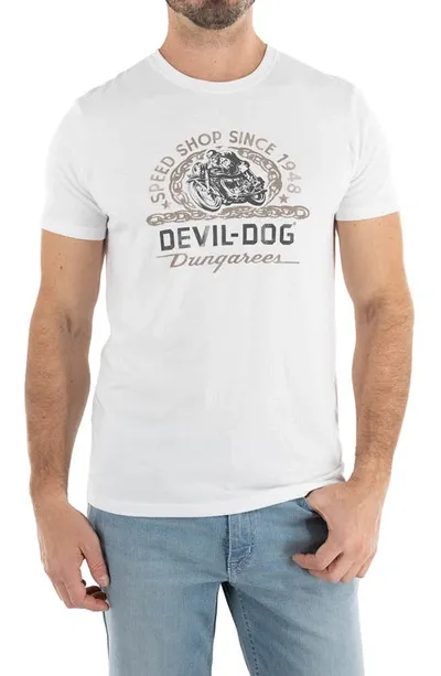 Devil-dog Dungarees Speed Shop Graphic T-shirt In White