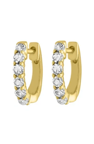 Eden Presley Diamond Huggie Hoop Earrings In Yellow Gold