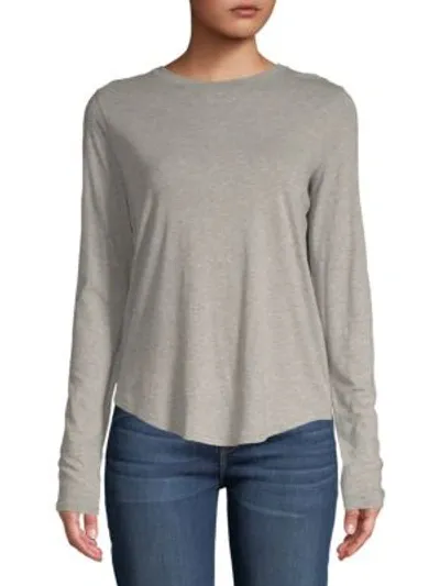 Vince Women's Long Sleeve Crew Tee In Heather Grey