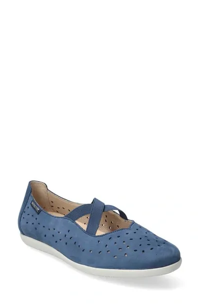 Mephisto Karla Perforated Slip-on Shoe In Denim