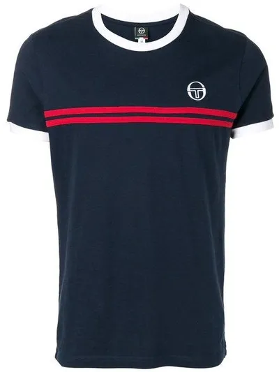 Sergio Tacchini Striped Detail T-shirt In Blue