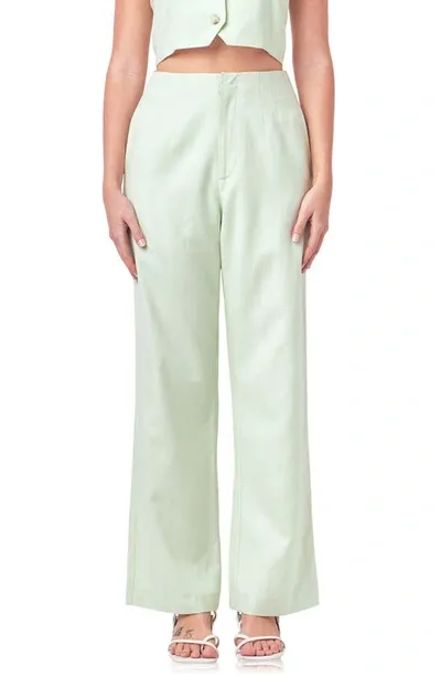 English Factory High Waist Wide Leg Pants In Green