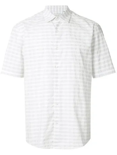 Cerruti 1881 Short Sleeve Striped Shirt In Grey