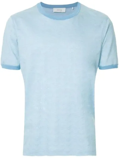 Cerruti 1881 Wavy Jacquard T-shirt In Blue