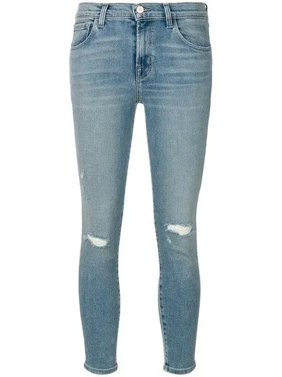 J Brand Cropped Skinny Jeans In Blue