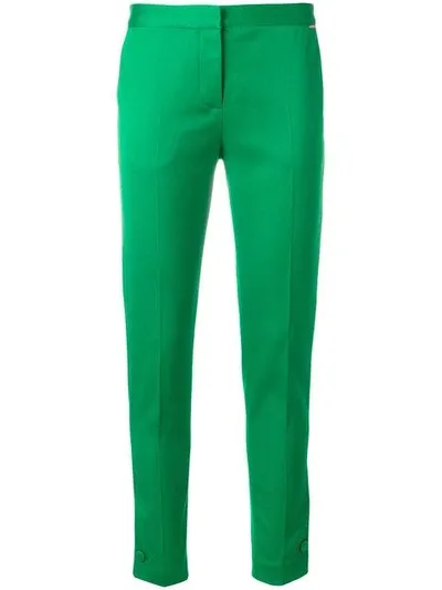 Styland Cropped Fitted Trousers In Green