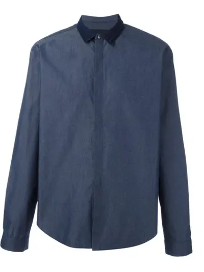 Juunj Contrast Collar Shirt In Blue