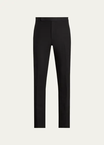 Ralph Lauren Purple Label Men's Gregory Hand-tailored Tuxedo Pants In Black